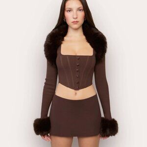 Danielle Guizio Faux Fur Knit Bolero REVOLVE Large